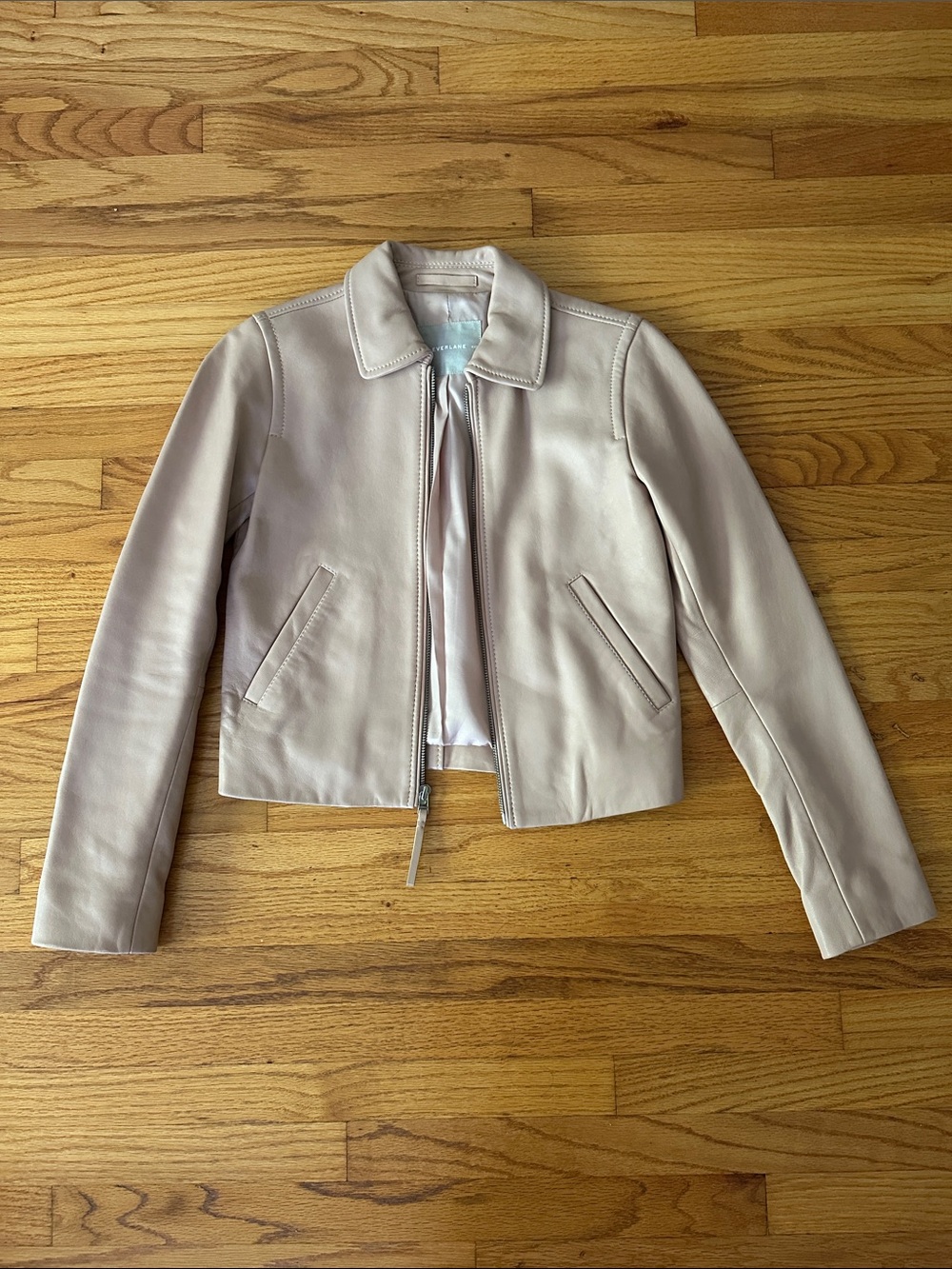 Everlane Pink Leather Jacket XXS